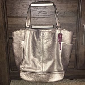 Coach metallic leather bag